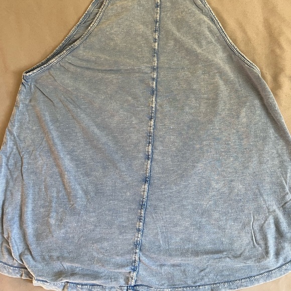Billabong To the Point Washed Blue Tank Top Halter Neck Flowy Top - Picture 6 of 8